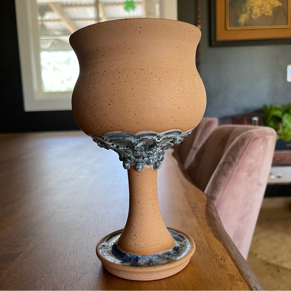 Handmade Large Ceramic Wine Goblet by That Pottery Gal